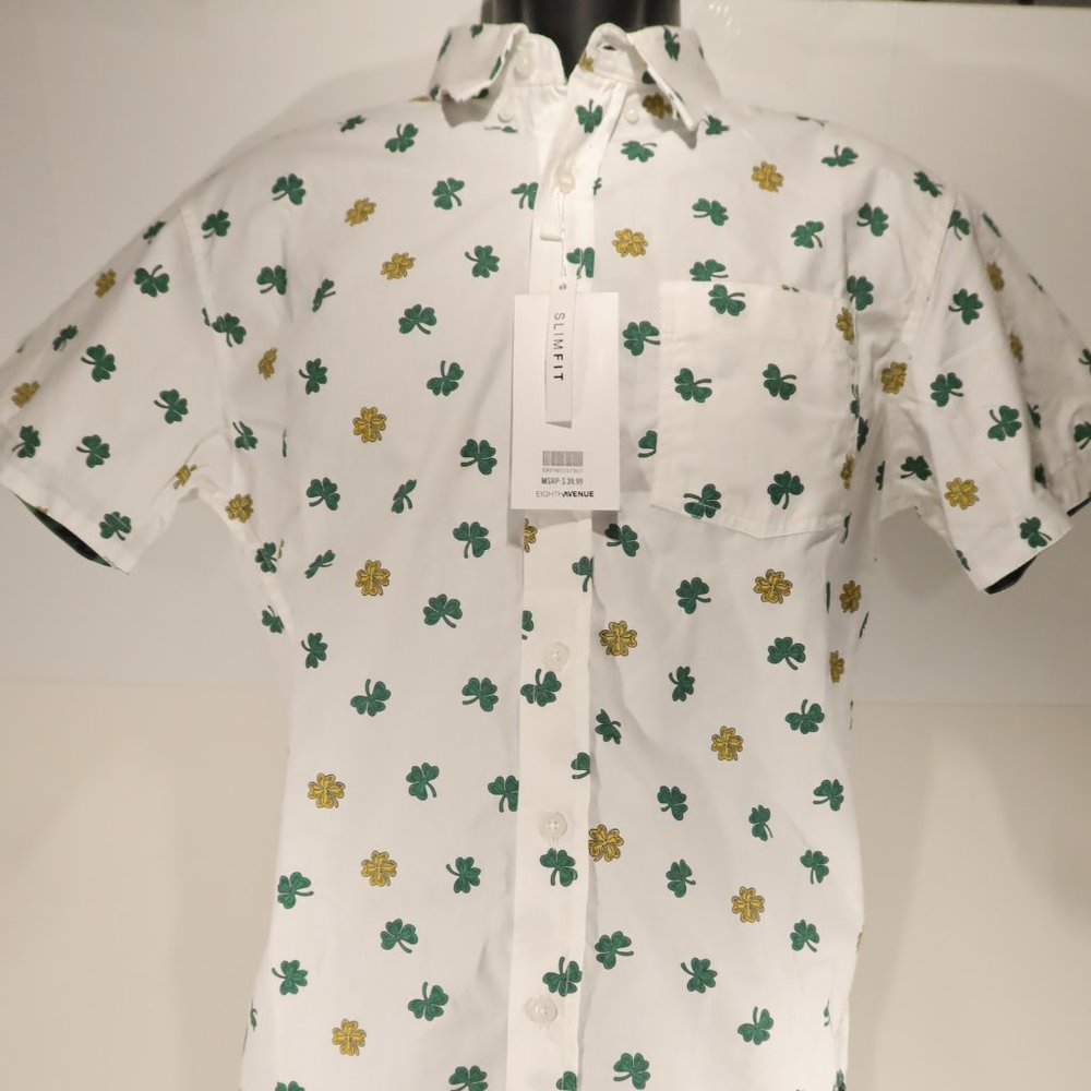 Eighth Avenue Shamrock button down shirt. Size small